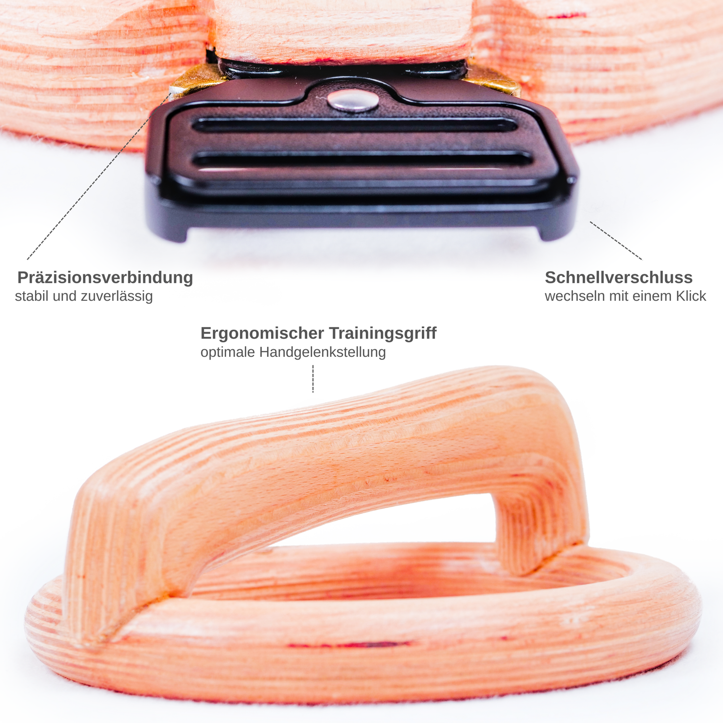 CALIRING 2-in-1 Trainingsringe für Boden- & Hängeübungen | Handgelenkschonendes Calisthenics Training